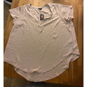 Torrid NWT Size 00 12 Plus Size Split Front Georgette Blouse Mushroom NEW